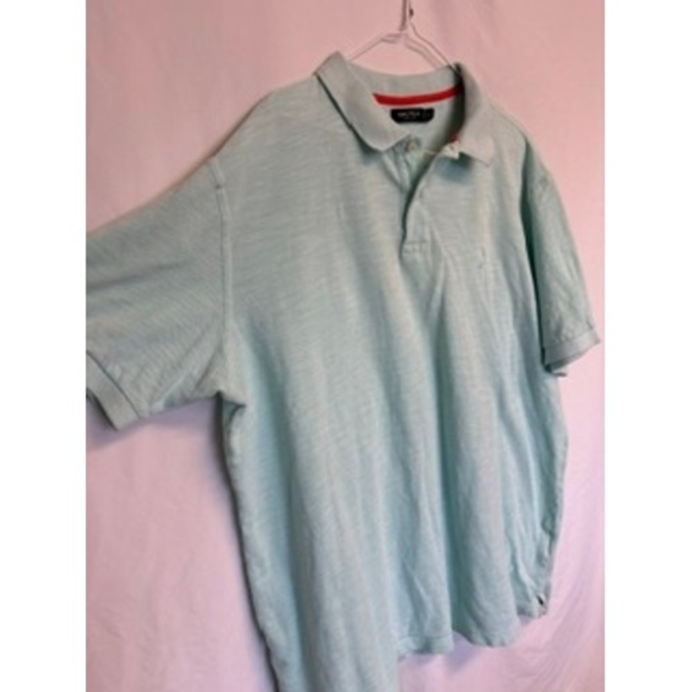Nautica Mens XXL Short Sleeve Polo Shirt Aqua 100% Cotton Classic Fit Preppy